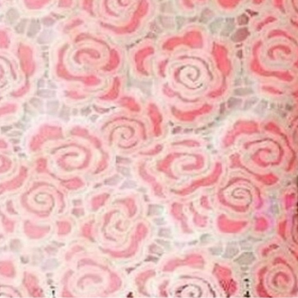 Lilly Pulitzer Beth Pink & White Two Tone Floral Lace Overlay Dress, Size 0 - Picture 7 of 8